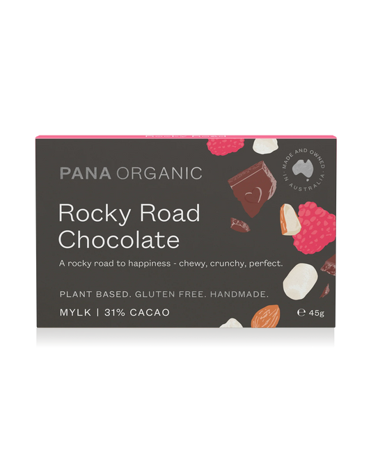 Pana Organic Certified Organic Rocky Road Chocolate 45g, With Almonds & Marshmallows