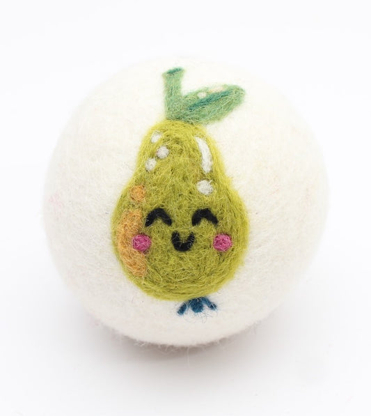 Eco Max Hand Felted Wool Dryer Ball, Pear Design; Reduces Drying Time BY 25%