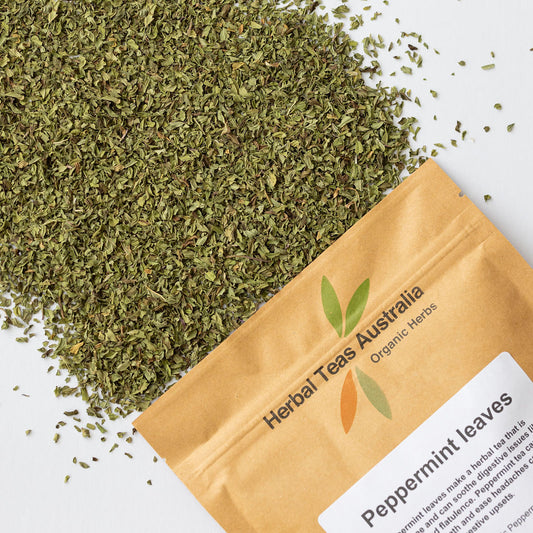 Herbal Teas Australia Organic Peppermint Leaves Tea 50g, Makes Up To 100 Cups