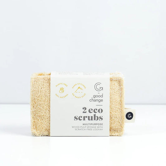 Good Change Store Eco Scrub 2Pk, Made From Wood Pulp & Scratch Free Loofah