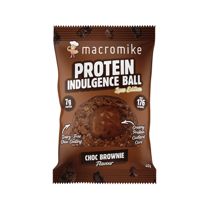 Macro Mike Protein Indulgence Ball Single 40g Or A Box Of 12, Choc Brownie Flavour