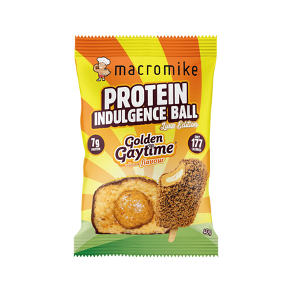 Macro Mike Protein Indulgence Ball Single 40g Or A Box Of 12, Golden Gaytime Flavour