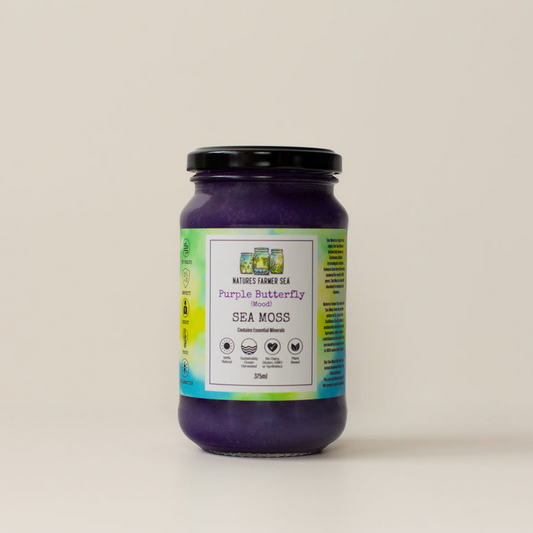 Natures Farmer Sea Moss Gel 375ml, Purple Butterfly (Mood Support & Skin Health)
