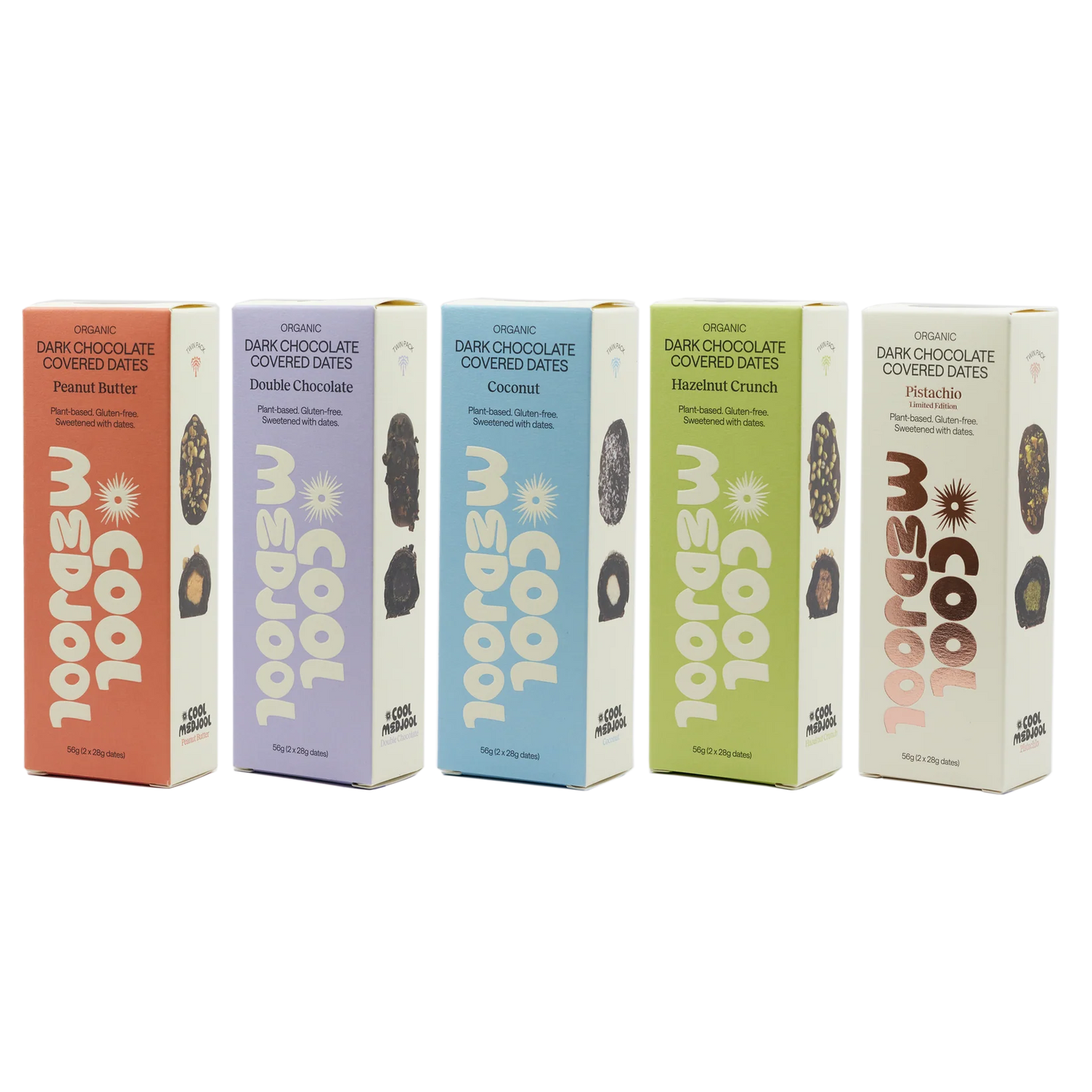 Cool Medjool Two Dark Chocolate Dates Filled With Activated Pistachio Butter 2x28g, Pistachio Flavour *Limited Edition*