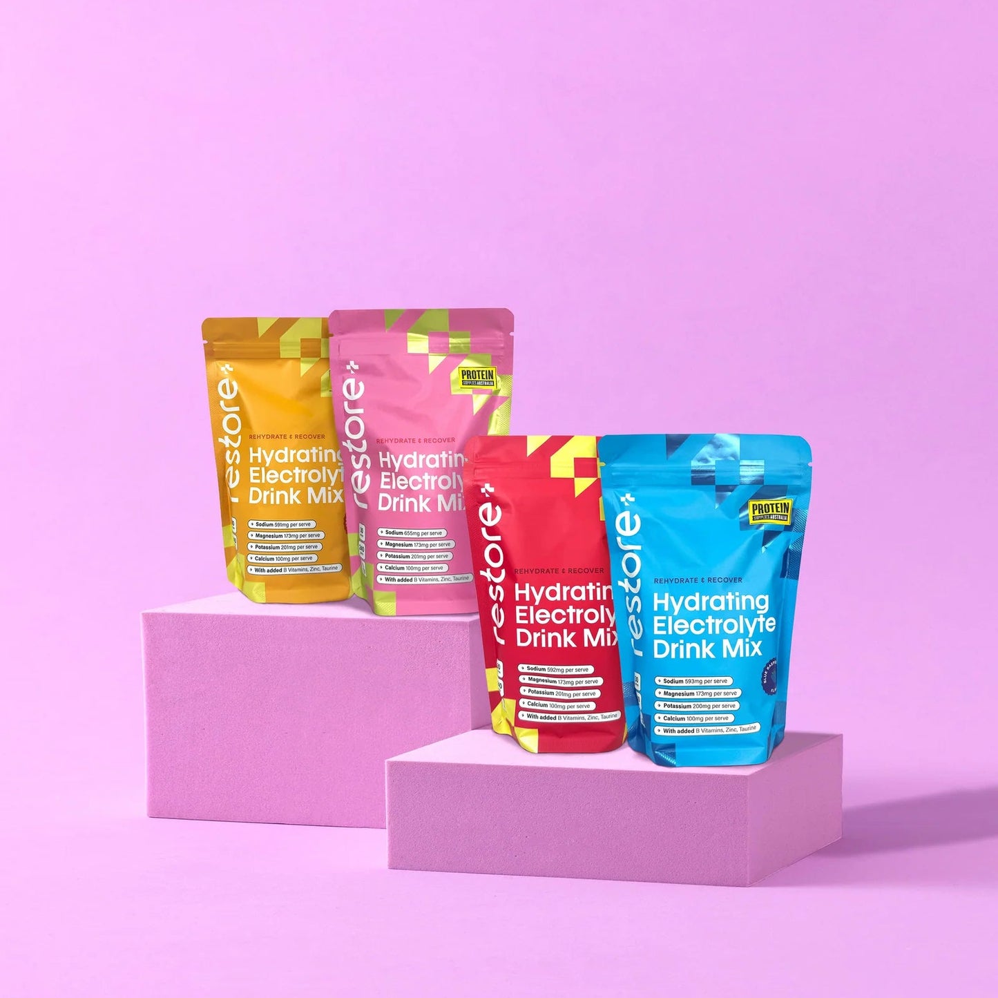 Protein Supplies Australia Restore Hydrating Electrolyte Drink Mix Tropical Twist 240g, Rehydrate & Recover