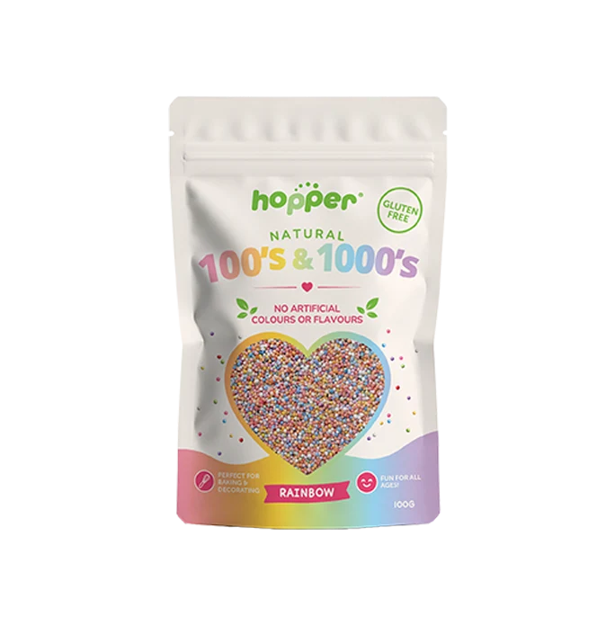 Hopper Gluten Free Natural Rainbow 100's & 1000's 100g, No Artificial Colours Or Flavours