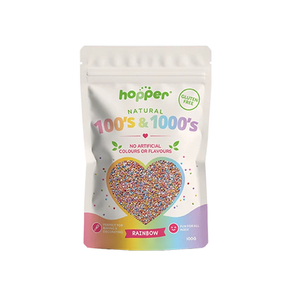 Hopper Gluten Free Natural Rainbow 100's & 1000's 100g, No Artificial Colours Or Flavours