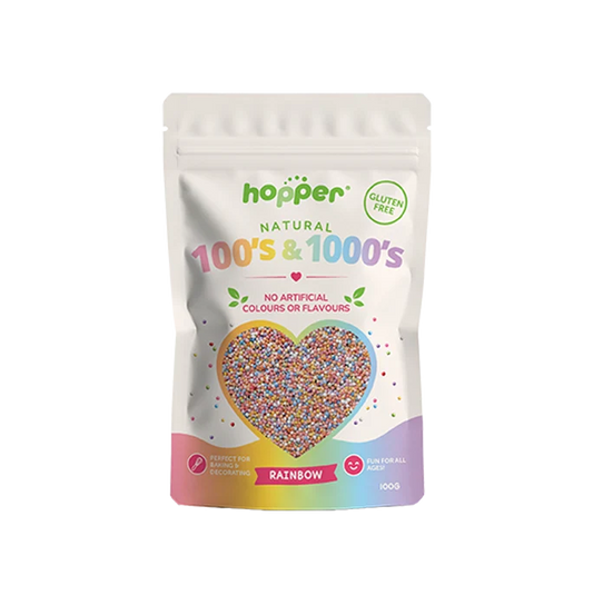 Hopper Gluten Free Natural Rainbow 100's & 1000's 100g, No Artificial Colours Or Flavours