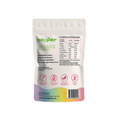 Hopper Gluten Free Natural Rainbow Sprinkles 85g, No Artificial Colours Or Flavours