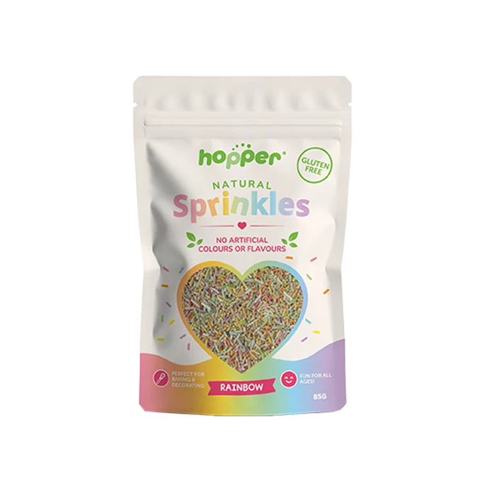 Hopper Gluten Free Natural Rainbow Sprinkles 85g, No Artificial Colours Or Flavours