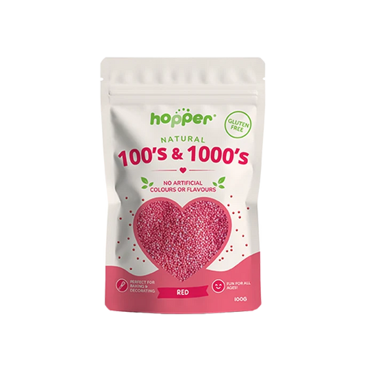 Hopper Gluten Free Natural Red 100's & 1000's 100g, No Artificial Colours Or Flavours | Note #Looks More Pink Than Red!