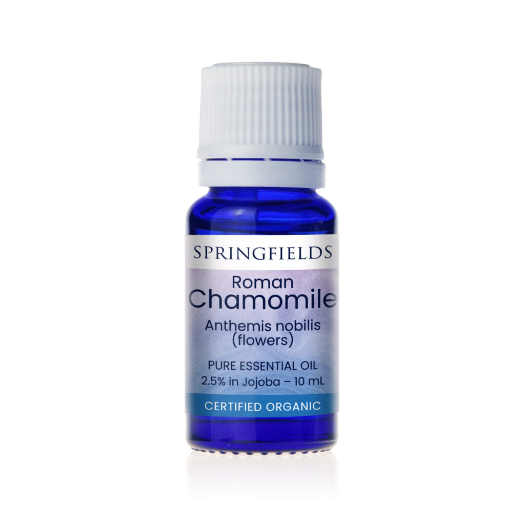 Springfields Certified Organic Aromatherapy Oil; Roman Chamomile In 2.5% Jojoba 10mL, Emotional Soothing