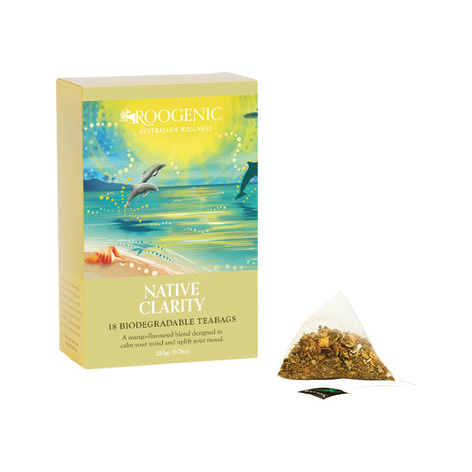 Roogenic Native Clarity Tea 18 Tea Bags, Focus & Mental Energy Blend