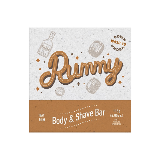 Downunder Wash Co Ruffy Rummy Body & Shave Bar 115g, Bay Rum