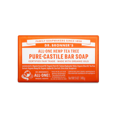 Dr Bronner's All-One Hemp Pure Castile Soap Bar 140g, Tea Tree