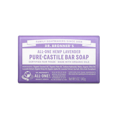 Dr Bronner's All-One Hemp Pure Castile Soap Bar 140g, Lavender