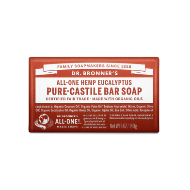 Dr Bronner's All-One Hemp Pure Castile Soap Bar 140g, Eucalyptus