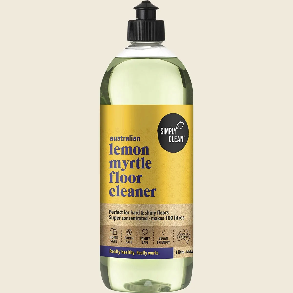Simply Clean Floor Cleaner Lemon Myrtle 1L, Streak-Free Natural Shine