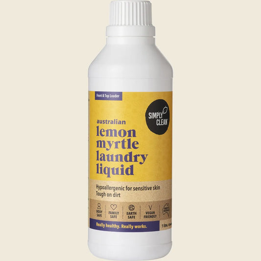 Simply Clean Laundry Liquid Lemon Myrtle 1L, Gentle Deep-Clean Freshness