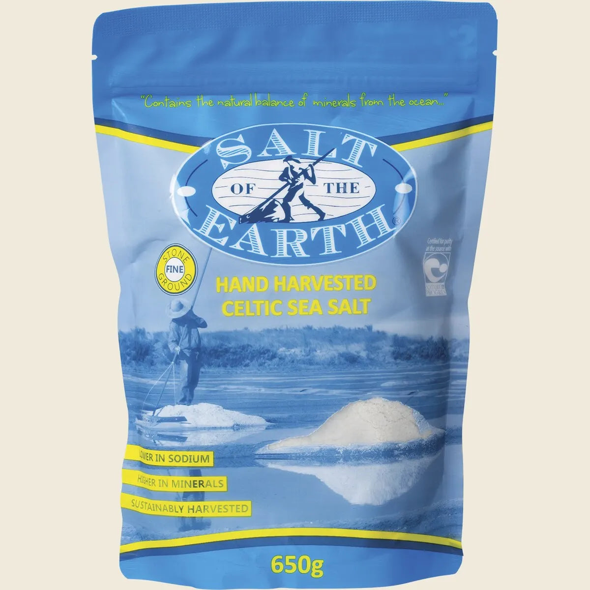 Salt Of The Earth Celtic Sea Salt 250g Or 650g, Fine & Hand Harvested