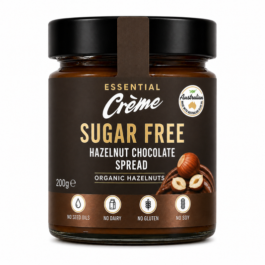 Essential Creme Sugar-Free Hazelnut Chocolate Spread 200g, Seed Oil Free
