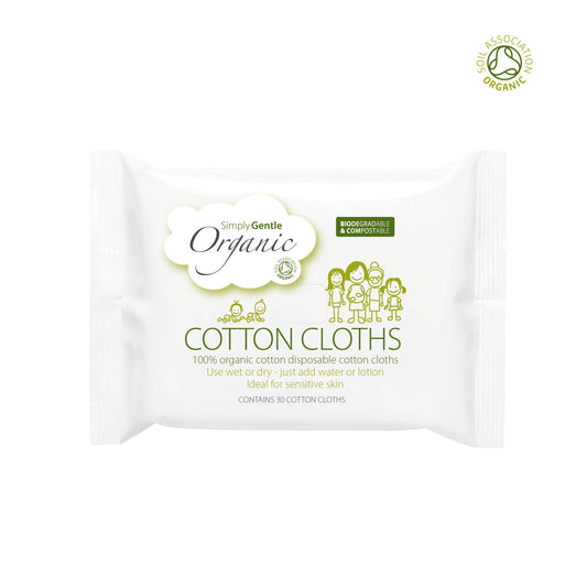 Simply Gentle Organic Cotton Cloths, Use Wet Or Dry 30 Cloths