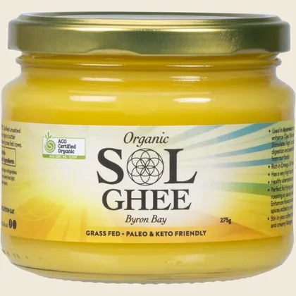 Sol Organics Certified Organic Ghee 275g, 400g, 685g Or 1kg, Paleo & Keto-Friendly
