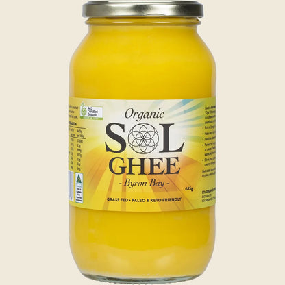 Sol Organics Certified Organic Ghee 275g, 400g, 685g Or 1kg, Paleo & Keto-Friendly