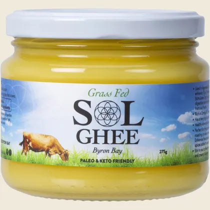 Sol Organics Grass-Fed Ghee 275g, 400g Or 1kg, Non GMO
