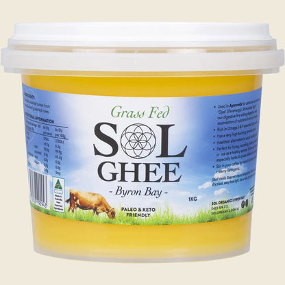 Sol Organics Grass-Fed Ghee 275g, 400g Or 1kg, Non GMO