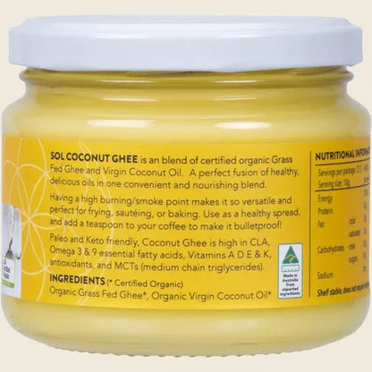 Sol Organics Ghee & Coconut Oil 275g, Use A Cooking Oil