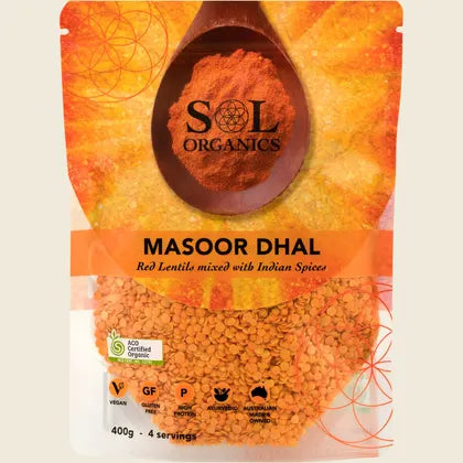 Sol Organics Masoor Dhal Red Lentil Mix 400g, Light & Easy