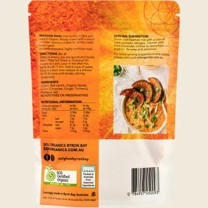 Sol Organics Masoor Dhal Red Lentil Mix 400g, Light & Easy