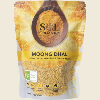 Sol Organics Moong Dhal Yellow Lentil Mix 400g, With A Special Blend Of Spices
