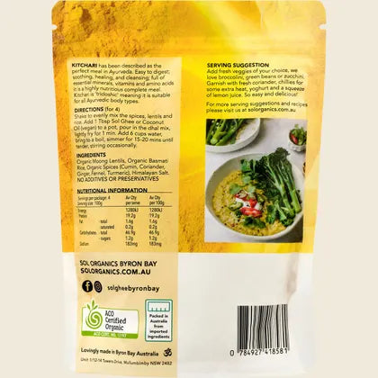 Sol Organics Kitchari Moong Dhal & Basmati Rice Mix 400g, A Complete Meal