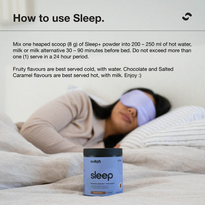 Switch Nutrition Sleep+ Magnesium Chocolate 240g Or 400g, Supports Healthy Sleep Patterns (Copy)