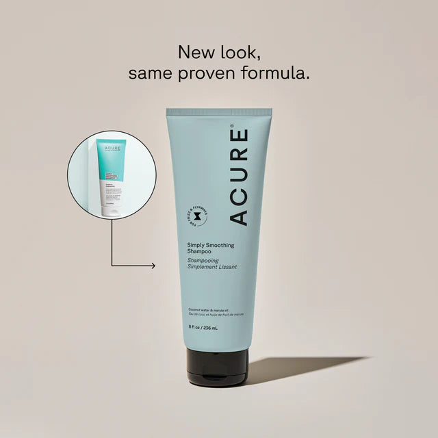 Acure Simply Smoothing Shampoo Coconut 236ml, For Frizz Control & Shine