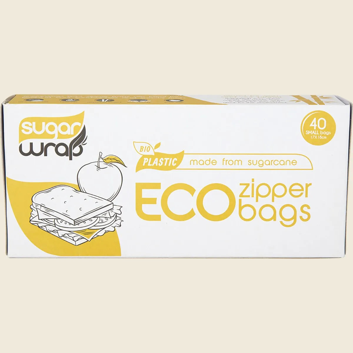 SugarWrap Eco Zipper Bags Made from Sugarcane, Everyday Storage Essential
