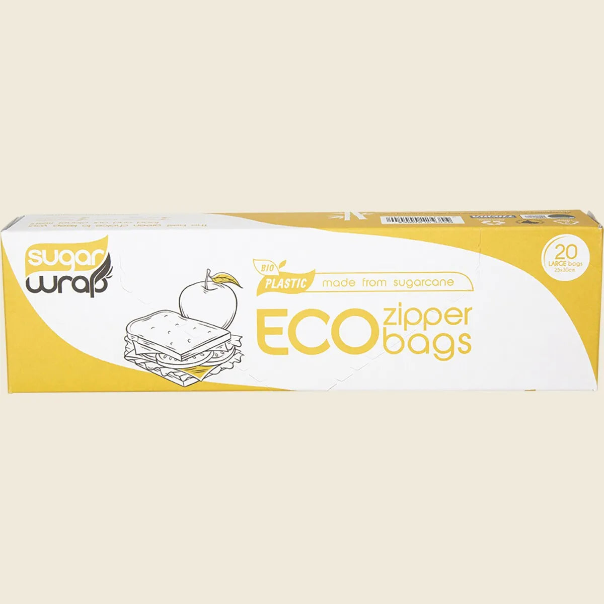 SugarWrap Eco Zipper Bags Made from Sugarcane, Everyday Storage Essential