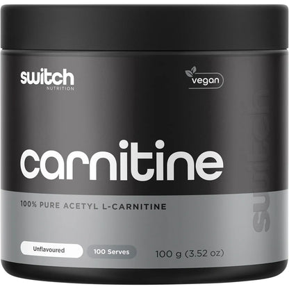 Switch Nutrition Carnitine 100% Pure Acetyl L-Carnitine 100g, Unflavoured For Energy Production