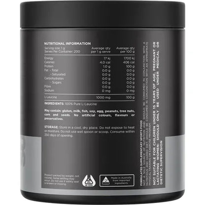 Switch Nutrition Leucine 100% Pure L-Leucine Unflavoured 200g (200 Serves)
