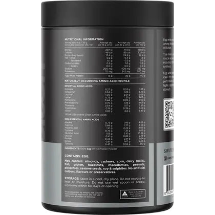 Switch Nutrition Egg White Protein Powder Unflavoured 300g (20 Serves)