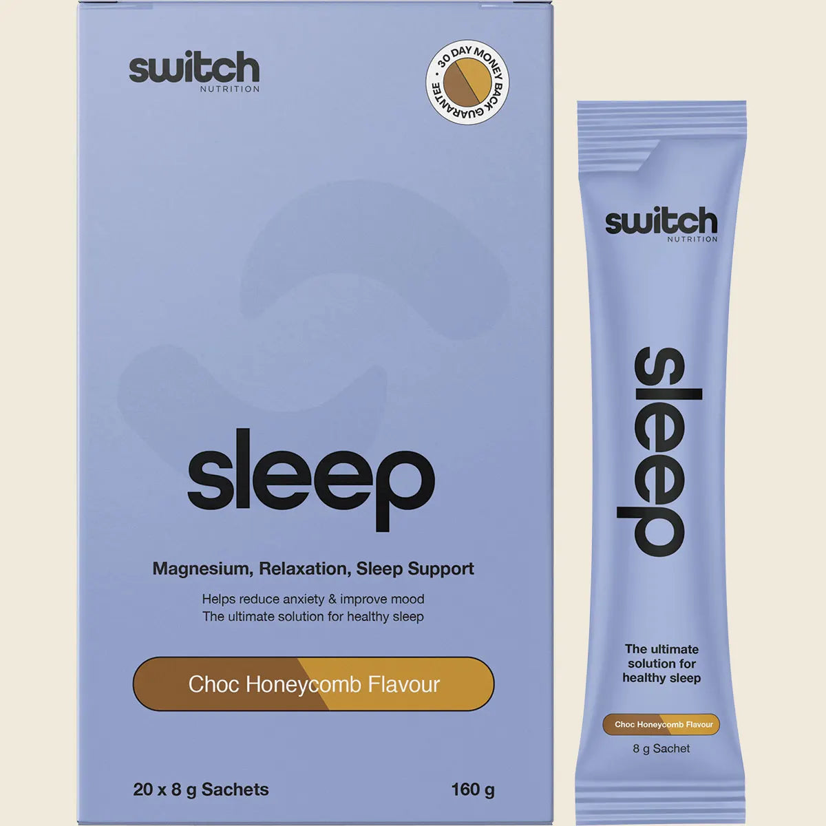 Switch Nutrition Sleep 20 X 8g Sachets Or 400g Tub, Magnesium Relaxation & Sleep Support