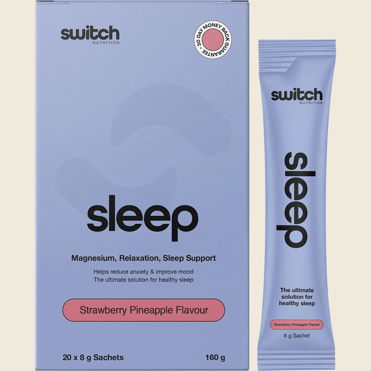 Switch Nutrition Sleep 20 X 8g Sachets Or 400g Tub, Magnesium Relaxation & Sleep Support