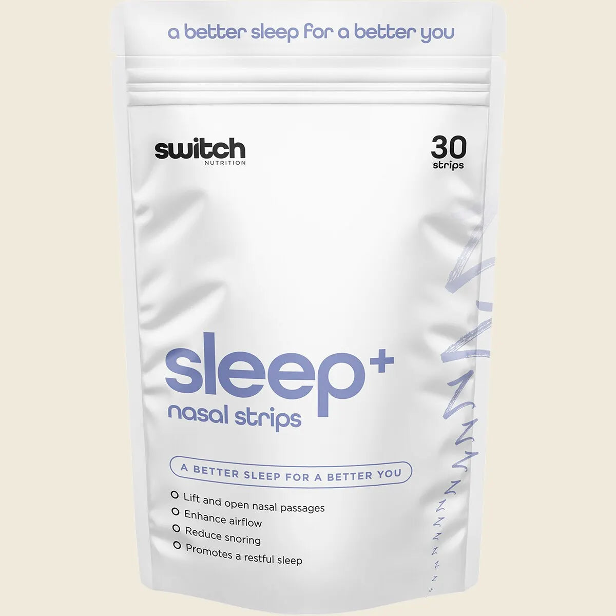 Switch Nutrition Sleep+ Nasal Strips 30 Pack, Night-Time Airflow Support
