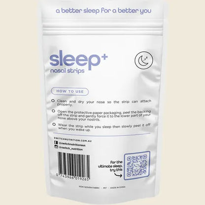 Switch Nutrition Sleep+ Nasal Strips 30 Pack, Night-Time Airflow Support