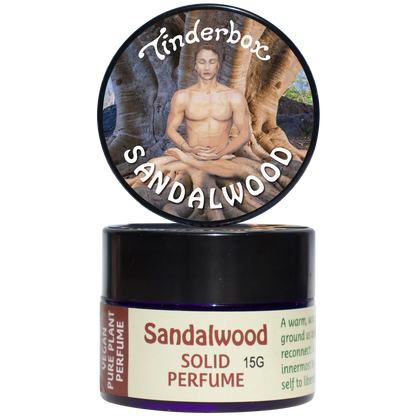 Tinderbox Sandalwood Solid Perfume 15g,A Warm, Woody & Wise Scent