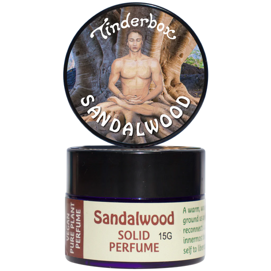 Tinderbox Sandalwood Solid Perfume 15g,A Warm, Woody & Wise Scent