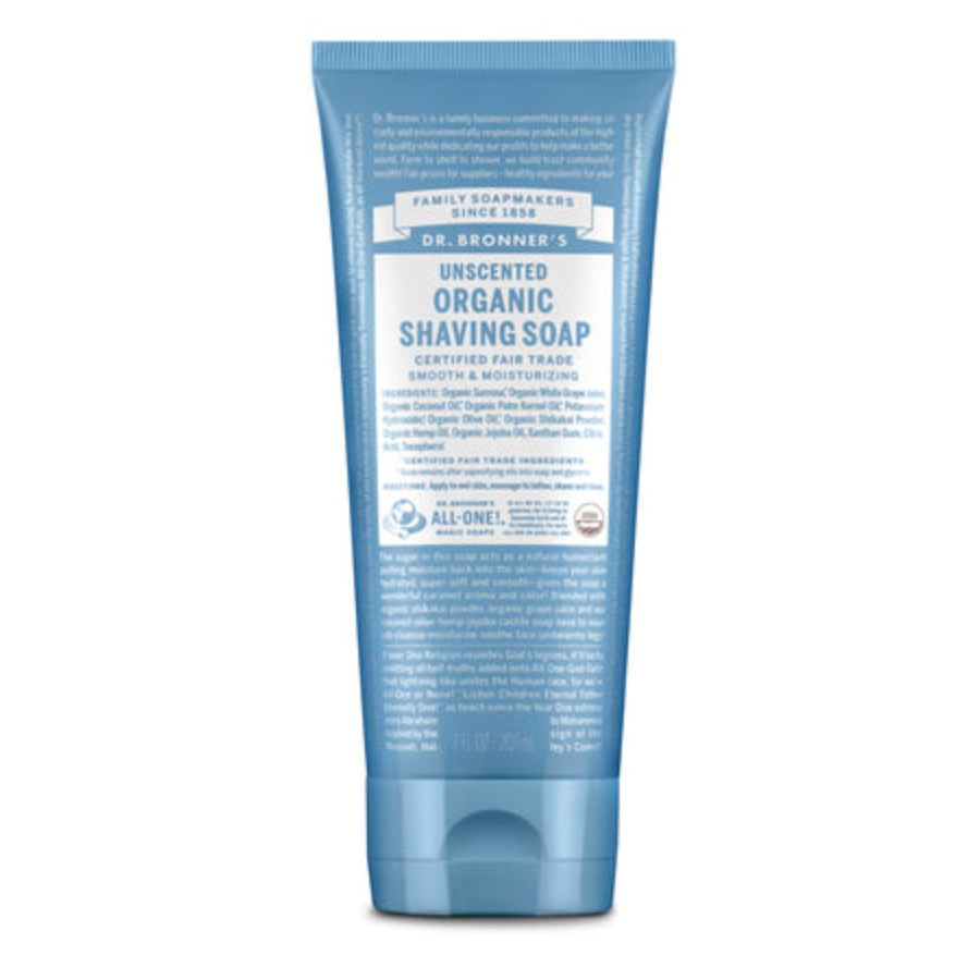 Dr Bronner's Organic Smooth & Moisturising Shaving Gel 207ml, Unscented