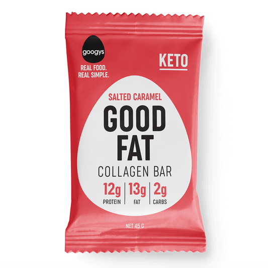 Googy's Good Fat Collagen Bar 45g, Salted Caramel